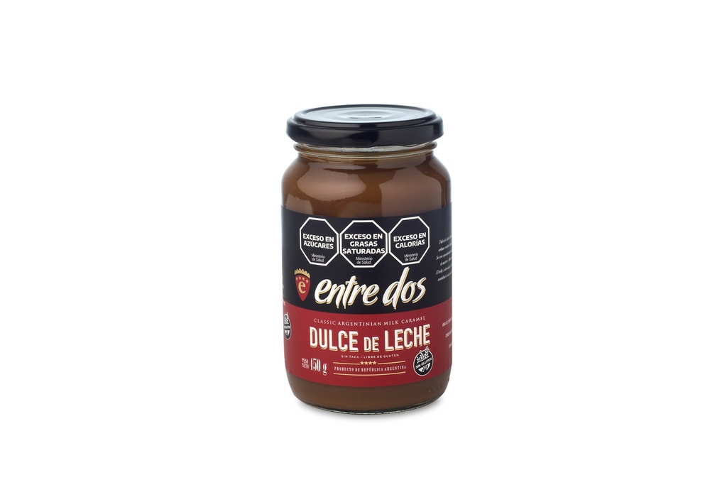 ENTRE DOS - Dulce de Leche 450 gr Vidrio. - Pack x 12 u.