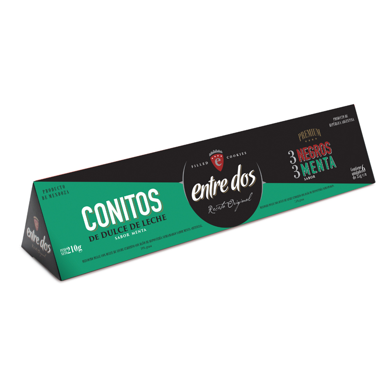 Pack de estuche conito "Menta- Negro" x 200u.