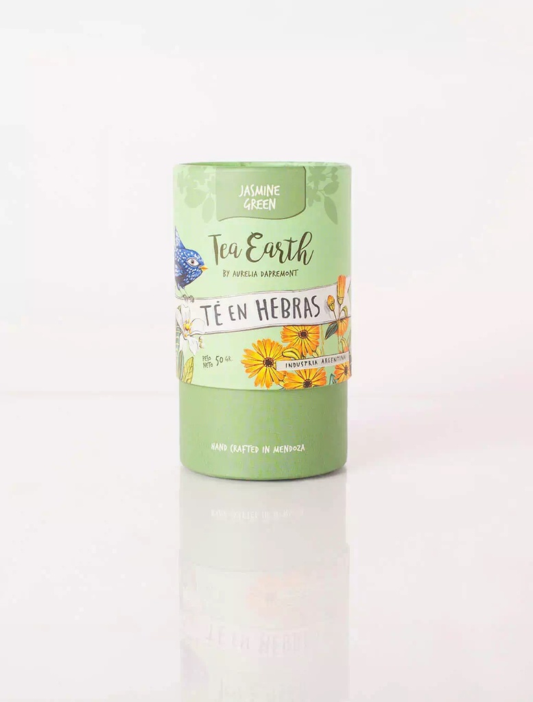 TEA EARTH - Blend de Té Jasmine Tea Tubo 50gr - Pack x6u.