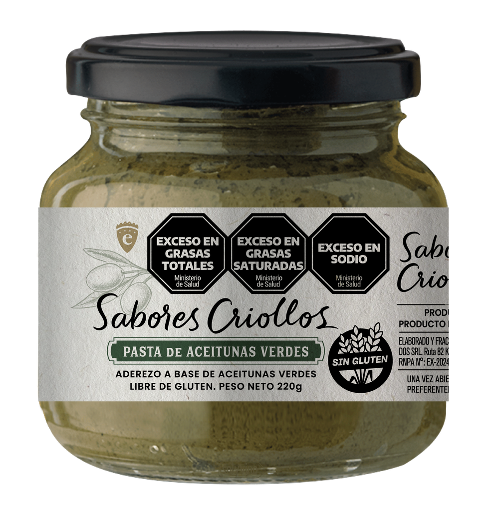 SABORES CRIOLLOS - Pasta de Aceituna verde - pack 6 un.