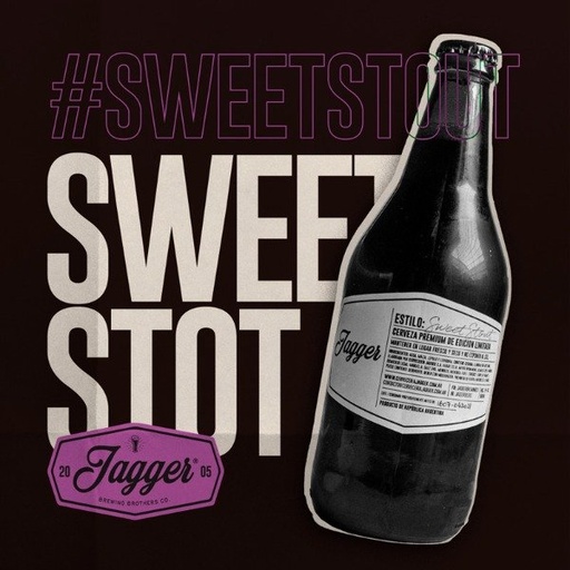 JAGGER - Cerveza Sweet Stout 500cc - Pack x 6u.