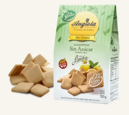 ANGIOLA - Galletas sabor limón (Sin Tacc) - s/Azúcar x 12 un.