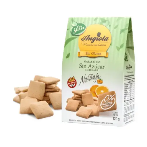 ANGIOLA - Galletas sabor Naranja (Sin Tacc) - s/Azúcar x 12 un.