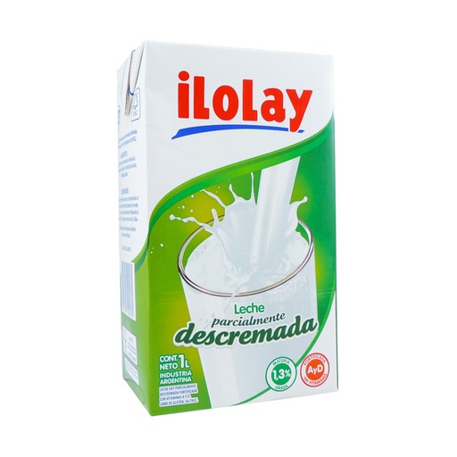 ILOLAY - Leche Larga Vida Descremada 1L - Pack x 12u.